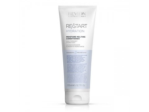 REVLON RE/START™ MOISTURE MELTING CONDITIONER – dvejopo veikimo minkštas kondicionierius, padeda subalansuoti galvos odos mikrobiomą ir pagražina plaukus, 200 ml 